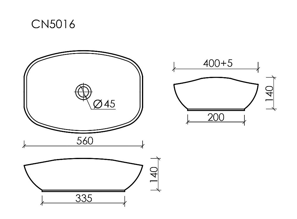 Раковина накладная Ceramica Nova Element CN5016 белая купить в интернет-магазине Sanbest