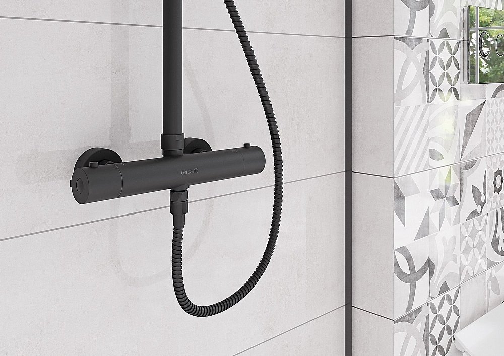 Душевая система Cersanit BRASKO BLACK 63112 черная матовая купить в интернет-магазине сантехники Sanbest