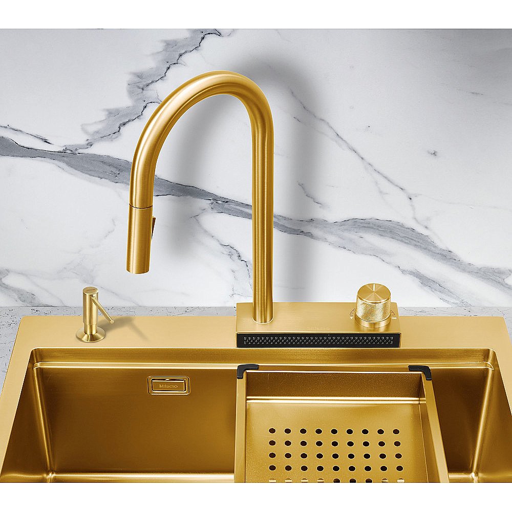 Смеситель для кухни Milacio Ultra MCU.556.GD золото купить в интернет-магазине сантехники Sanbest