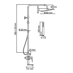 Душевая система WasserKRAFT A166.116.137.010.CH хром купить в интернет-магазине сантехники Sanbest