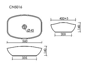 Раковина накладная Ceramica Nova Element CN5016 белая купить в интернет-магазине Sanbest