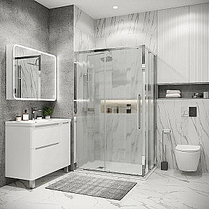 Душевой уголок Grossman Cosmo 130х100 120.K33.02.1310.10.02 стекло шиншилла/профиль хром купить в интернет-магазине Sanbest