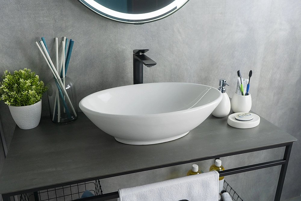 Раковина накладная Gid Lago 52 N9021 51109 белая купить в интернет-магазине Sanbest