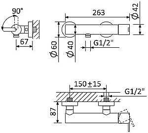 Смеситель для душа Cezares LEAF-D-L-SS Sunset купить в интернет-магазине сантехники Sanbest