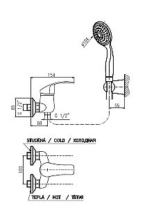Смеситель для душа RAV-SLEZAK MISSISSIPPI MS080.5/2 купить в интернет-магазине сантехники Sanbest