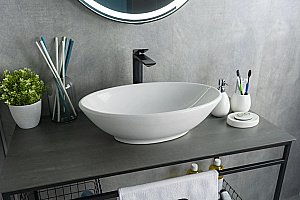 Раковина накладная Gid Lago 52 N9021 51109 белая купить в интернет-магазине Sanbest