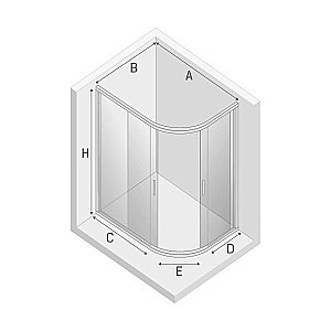 Душевой уголок NEW TRENDY NEW VARIA 100x80x165 K-0505 стекло прозрачное/профиль хром купить в интернет-магазине Sanbest