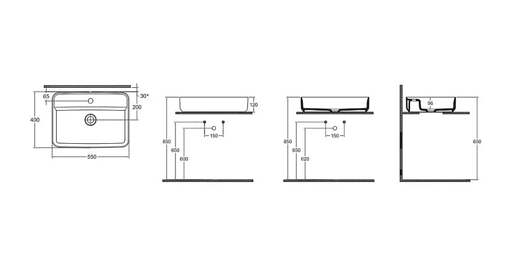 Раковина ISVEA Infinity 55 10NF66055SV-2R бордовый матовый купить в интернет-магазине Sanbest