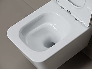 Унитаз подвесной Ceramica Nova Miro CN11003T белый, безободковый, с крышкой микролифт, слив торнадо купить в интернет-магазине Sanbest