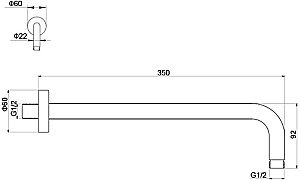 Держатель верхнего душа Aquatek AQ2174MB черный матовый купить в интернет-магазине сантехники Sanbest