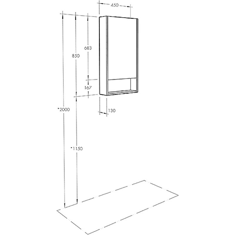Зеркальный шкаф Акватон Сканди 1A252002SD010 45 белый купить в интернет-магазине сантехники Sanbest
