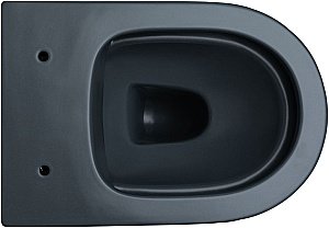 Унитаз подвесной Aquanet Rimless Cetus-GW BL-102N-WHT серый с крышкой микролифт, безободковый купить в интернет-магазине Sanbest