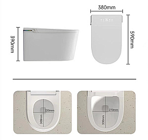 Подвесной умный унитаз SantiLine SL-5038 безободковый, с инсталяцией, с крышкой микролифт, с биде, белый купить в интернет-магазине Sanbest