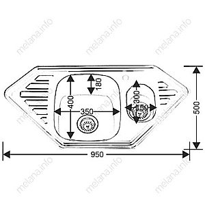 Мойка кухонная с сифоном Melana 222 C t (*7) купить в интернет-магазине сантехники Sanbest
