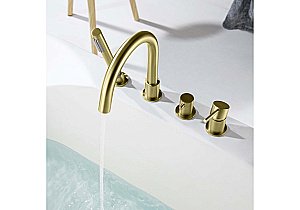 Смеситель на борт ванны Aquatek Европа AQ1348BG золото шлифованное купить в интернет-магазине сантехники Sanbest