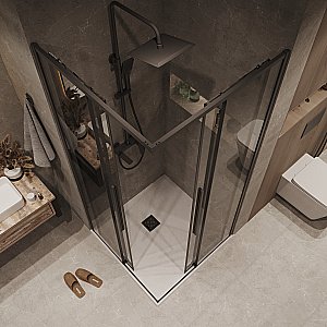 Душевой уголок Grossman Galaxy 300.K33.01.9090.21.10 90x90 стекло тонированное/профиль черный матовый купить в интернет-магазине Sanbest