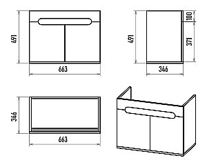 Тумба с раковиной Misty Сканди - 70 Э-Ска01070-011П белый/графит для ванной в интернет-магазине Sanbest