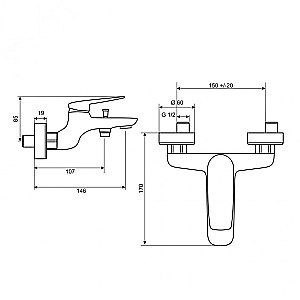 Смеситель для ванны PAINI Laguna LACR111 хром купить в интернет-магазине сантехники Sanbest