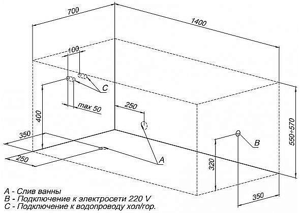 Акриловая ванна Aquanet Dali 140x70 239579 с к/с купить в интернет-магазине Sanbest