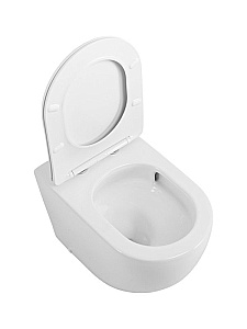 Унитаз приставной BelBagno Sfera-R BB2141CB-TOR/SC белый, безободковый, с крышкой микролифт, слив-торнадо купить в интернет-магазине Sanbest