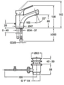 Cмеситель для раковины Jacob Delafon BRIVE E75759-CP купить в интернет-магазине сантехники Sanbest