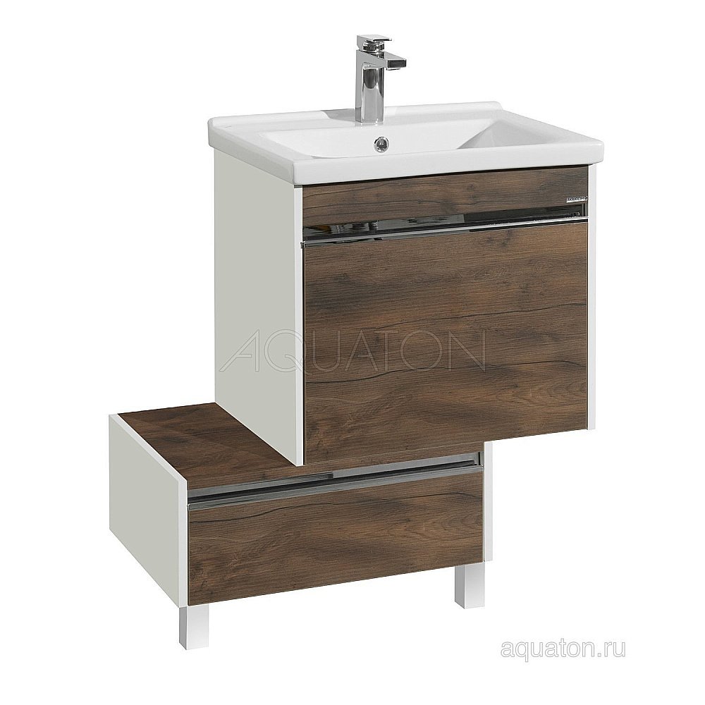 Тумба с раковиной Акватон Капри 60 таксония темная для ванной в интернет-магазине Sanbest
