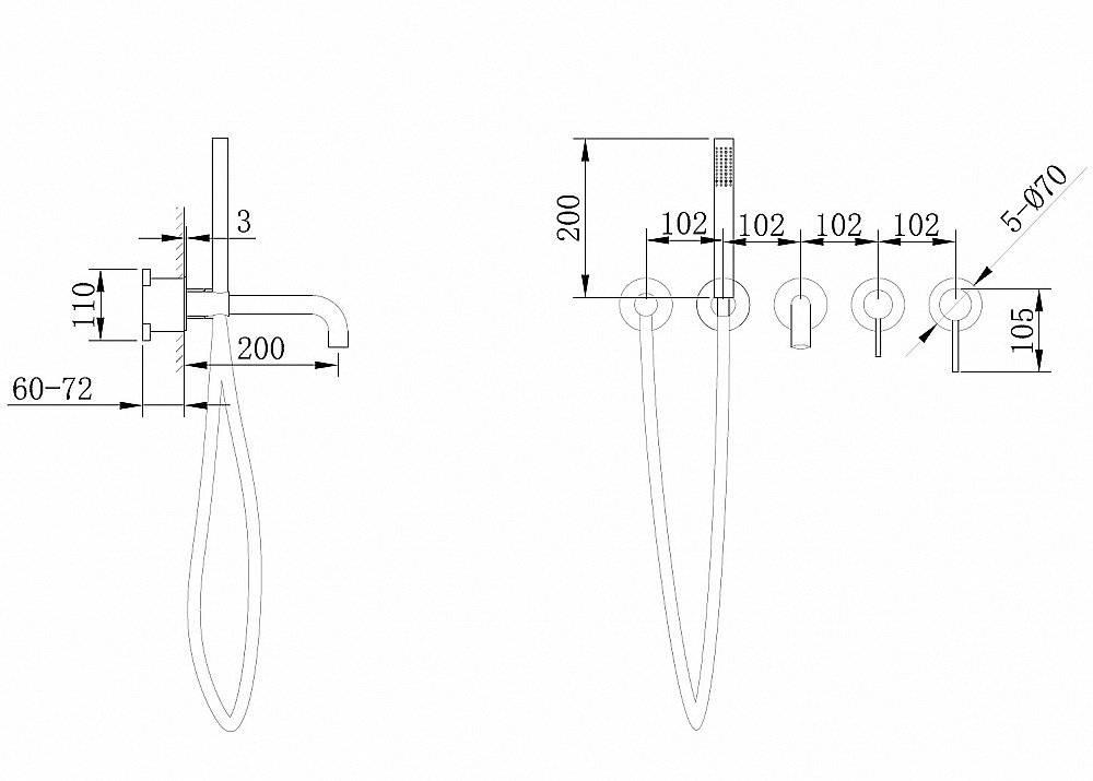 Смеситель для ванны Abber WASSER KREIS AF8130MRG розовое золото матовое купить в интернет-магазине сантехники Sanbest