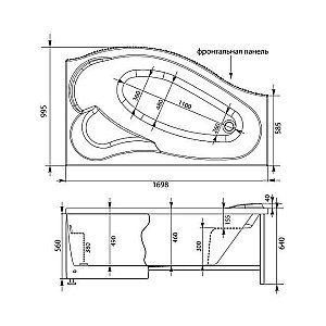 Акриловая ванна Aquanet Palma 170х90 с к/с купить в интернет-магазине Sanbest