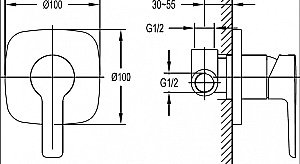 Смеситель для душа Cezares TESORO-DIM-01 купить в интернет-магазине сантехники Sanbest