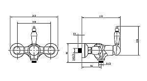 Смеситель для душа Boheme Tradizionale Oro 284 купить в интернет-магазине сантехники Sanbest