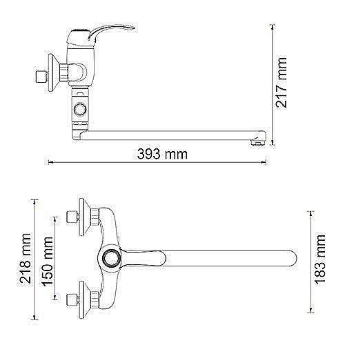 Смеситель для ванны WasserKRAFT Isar 1302L купить в интернет-магазине сантехники Sanbest