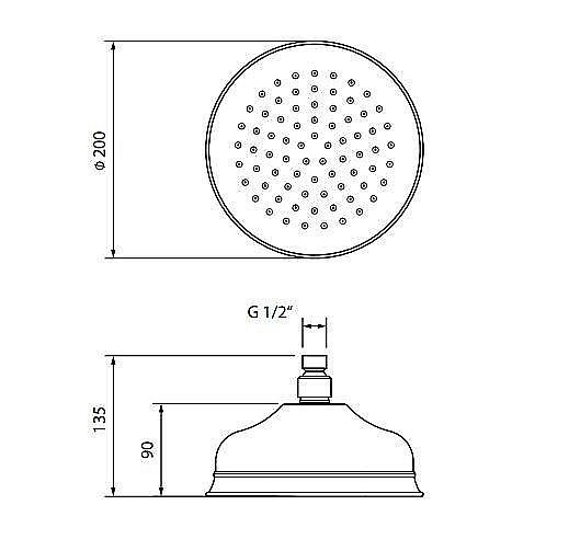 Верхний душ Migliore Roma MML.ROM-35.620.RA медь купить в интернет-магазине сантехники Sanbest