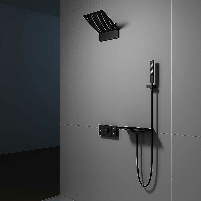 Душевая система Vincea Futura VSFW-2F11TMB черная матовая купить в интернет-магазине сантехники Sanbest