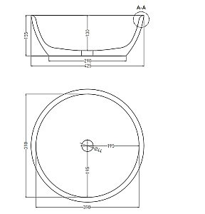 Раковина накладная Salini ALDA 02 1102110G 42.5 из искусственного камня S-Sense, белая глянцевая купить в интернет-магазине Sanbest