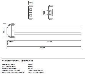 Полотенцедержатель двойной поворотный Bemeta Solo 139104102 купить в интернет-магазине сантехники Sanbest