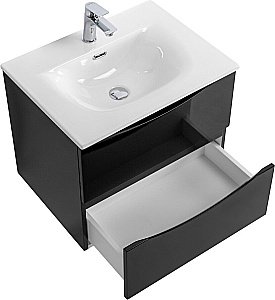 Тумба с раковиной BelBagno MARINO-CER-N-600-2C-SO-NL-P Nero Lucido для ванной в интернет-магазине Sanbest