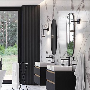 Зеркало Excellent Revia 50х100 DOEX.RE100.050.BL черное матовое в ванную от интернет-магазине сантехники Sanbest