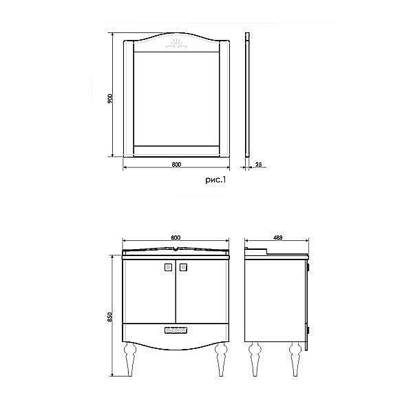Зеркало Comforty Монако 80 в ванную от интернет-магазине сантехники Sanbest