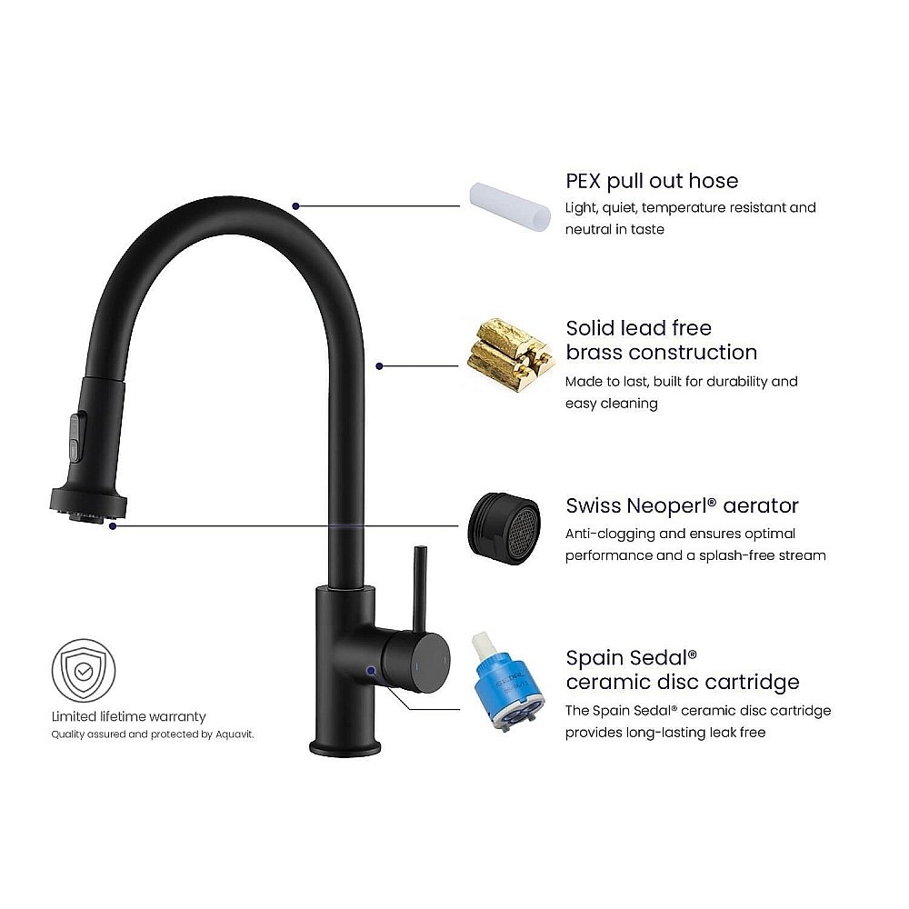 Смеситель для кухни Timo Saona 2316/03FL черный матовый купить в интернет-магазине сантехники Sanbest