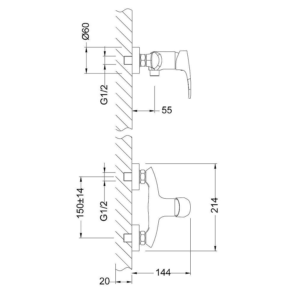 Смеситель для душа Lemark Linara LM0403C купить в интернет-магазине сантехники Sanbest