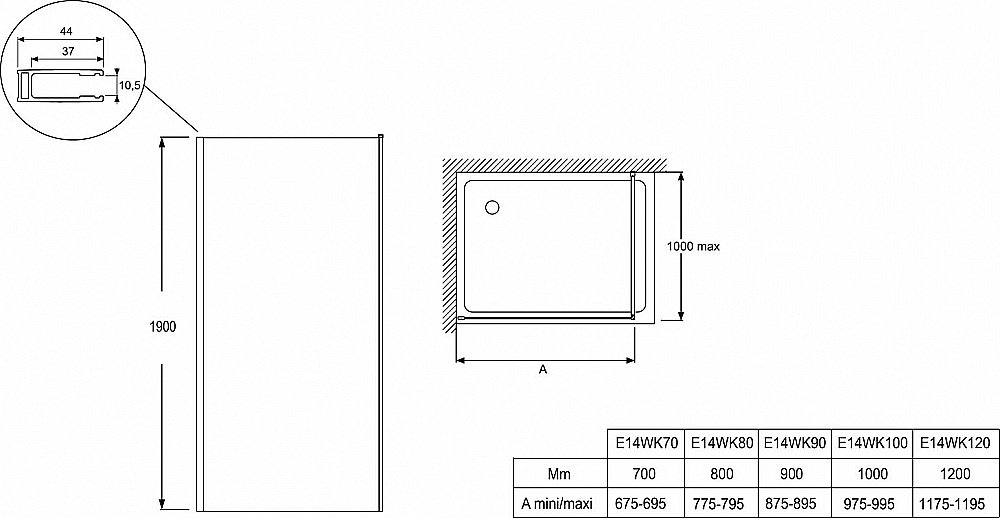 Душевое ограждение Jacob Delafon SERENITY E14WK100-GA 100 прозрачное стекло/профиль хром купить в интернет-магазине Sanbest