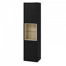 Пенал Excellent Tuto 40 черный/дуб для ванной в интернет-магазине сантехники Sanbest