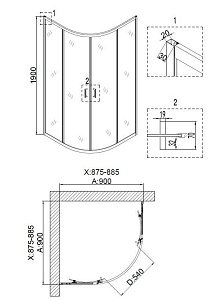 Душевой уголок Niagara Nova NG- 6606-08 90x90 купить в интернет-магазине Sanbest