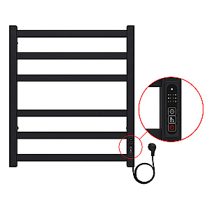 Полотенцесушитель электрический Azario PALERMO П6 500х600 AZ83856B черный купить в интернет-магазине сантехники Sanbest