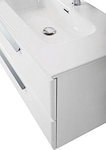 Тумба с раковиной Cezares ECO-CER-N 120 ECO-CER-N-1200-2C-SO-BL белая глянцевая левая/правая для ванной в интернет-магазине Sanbest