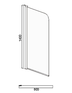 Шторка для ванны Azario Merrit 80 AZ-NF6211 стекло прозрачное/профиль черный купить в интернет-магазине Sanbest