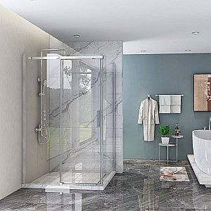 Душевой уголок Veconi Rovigo RV071-16090PR-01-19C4 160х90 стекло прозрачное/профиль хром купить в интернет-магазине Sanbest