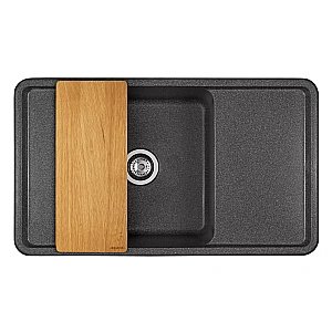 Мойка кухонная Акватон Беллис 87 графит купить в интернет-магазине сантехники Sanbest