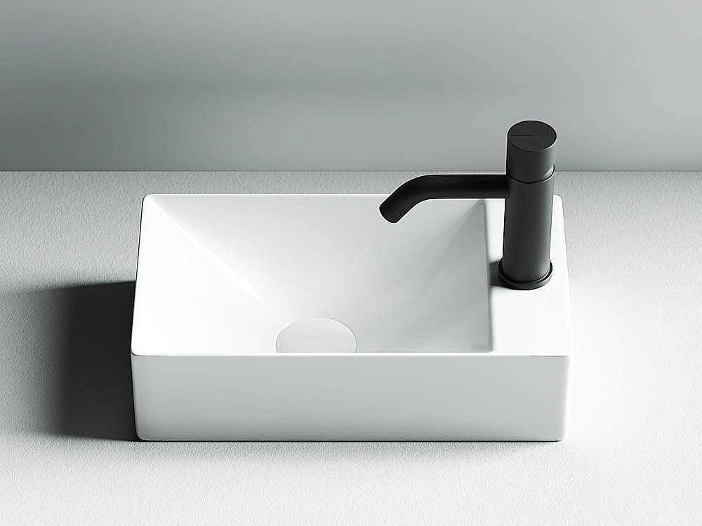 Тумба с раковиной Sancos Mini  MN35W белый глянец для ванной в интернет-магазине Sanbest