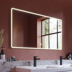 Зеркало c LED-подсветкой Dreja POINT 120x70 белый в ванную от интернет-магазине сантехники Sanbest